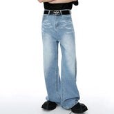 Hearujoy Casual Men's Jeans Vintage Gradient Color Pockets Straight Wide Leg Male Denim Pants New Chic Trousers Summer 9C4300